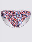 Marks & Spencer Ditsy Floral Print Hipster Bikini Bottoms Red Mix