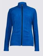 Marks & Spencer Panelled Fleece Jacket Rich Blue