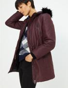 Marks & Spencer Faux Fur Collar Parka Mulberry