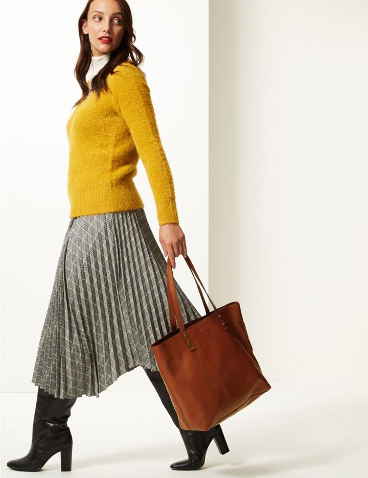 Marks & Spencer Leather Shopper Bag Tan