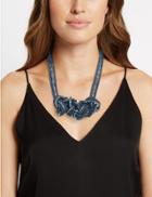 Marks & Spencer Sequin Twist Collar Necklace Blue Mix