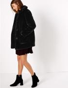 Marks & Spencer Faux Fur Coat Black