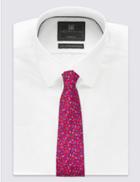 Marks & Spencer Pure Silk Paisley Print Tie Bright Pink Mix