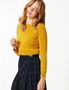 Marks & Spencer Cashmilon&trade; Round Neck Long Sleeve Jumper Ochre