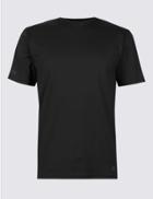 Marks & Spencer Textured Crew Neck T-shirt Black