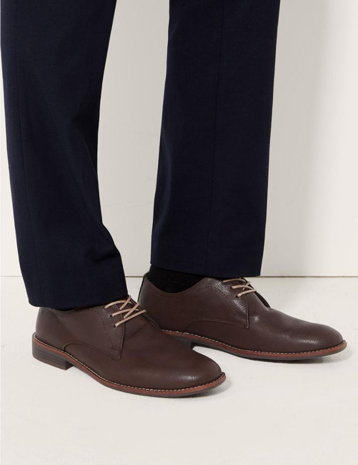 Marks & Spencer Lace-up Derby Shoes With Freshfeet&trade; Dark Brown