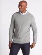 Marks & Spencer Pure Lambswool Argyle Jumper Grey Mix