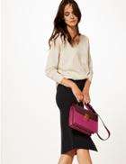 Marks & Spencer Faux Leather Cross Body Bag Wine