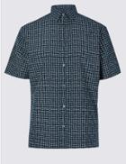 Marks & Spencer Geometric Print Shirt Midnight