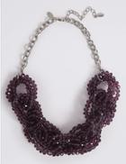 Marks & Spencer Glass Chain Collar Necklace Purple