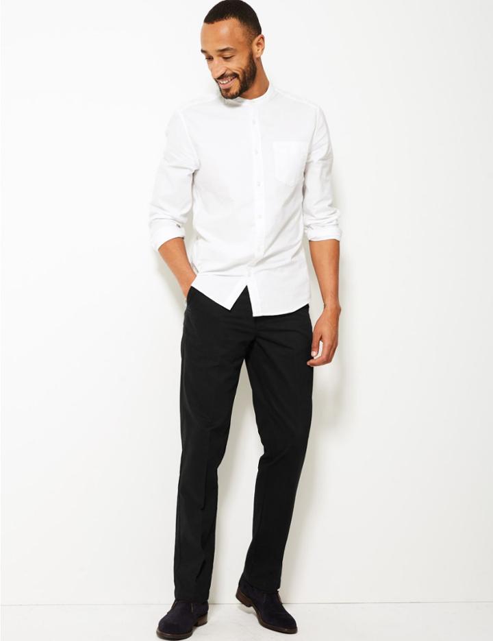 Marks & Spencer Regular Fit Pure Cotton Chinos With Stormwear&trade; Black