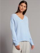 Marks & Spencer Pure Cashmere Bow Back V-neck Jumper Chambray Mix
