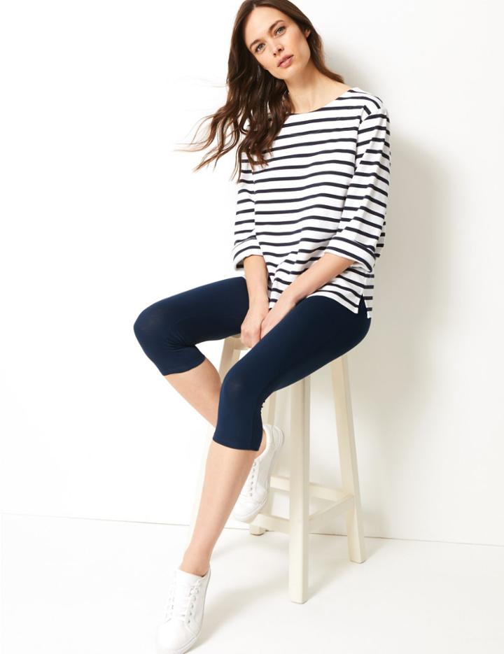 Marks & Spencer High Waist Cropped Leggings Navy