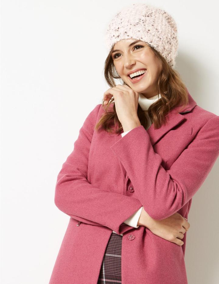 Marks & Spencer Kitten Beanie Hat Pink Mix