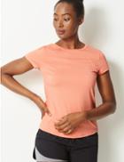 Marks & Spencer Quick Dry Round Neck Short Sleeve Top Light Tangerine
