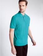 Marks & Spencer Pure Cotton Polo Shirt Light Teal