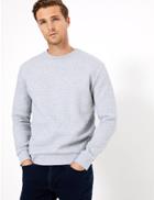 Marks & Spencer Supima Cotton Crew Neck Sweatshirt Light Grey