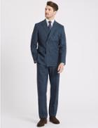 Marks & Spencer Linen Miracle Tailored Fit Textured Jacket Indigo
