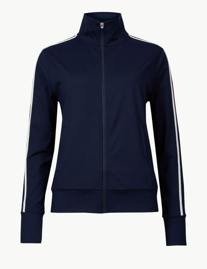 Marks & Spencer Quick Dry Long Sleeve Jacket Navy Mix