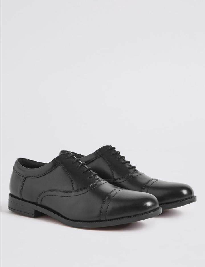 Marks & Spencer Extra Wide Fit Leather Oxford Lace-up Shoes Black