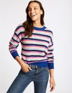Marks & Spencer Striped Round Neck Recycled Yarn Jumper Multi