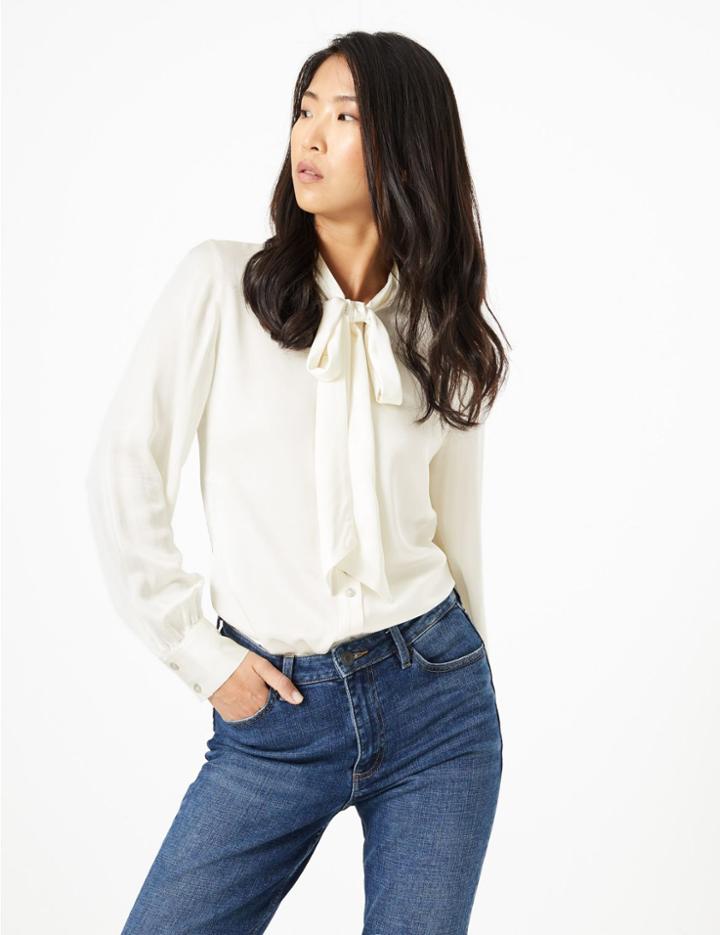 Marks & Spencer Tie Front Shirt Ivory