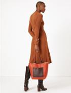 Marks & Spencer Leather Tote Bag Russet