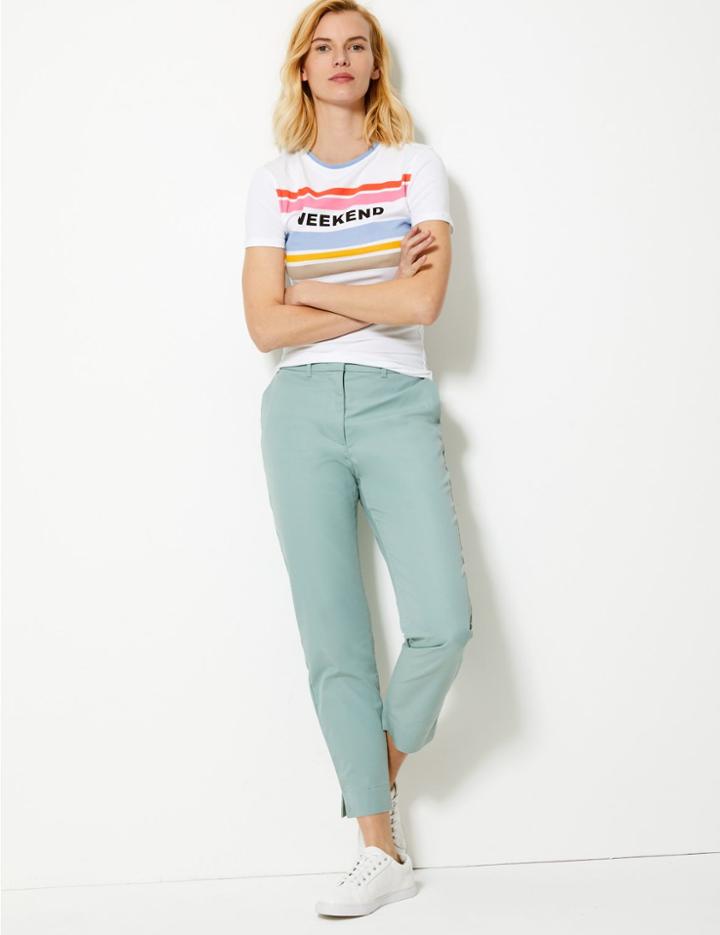 Marks & Spencer Tapered Leg Chinos Sea Green