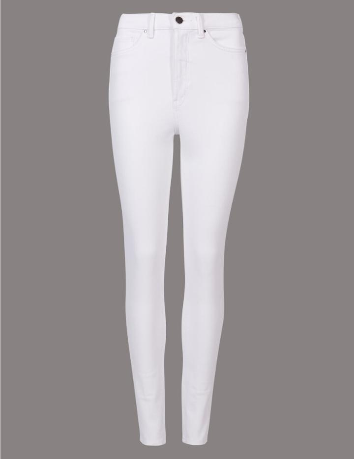 Marks & Spencer 360 Contour Skinny High Waist Jeans Soft White