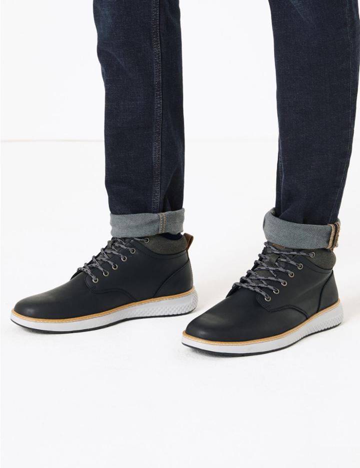 Marks & Spencer Padded Collar Runner Casual Boots Black