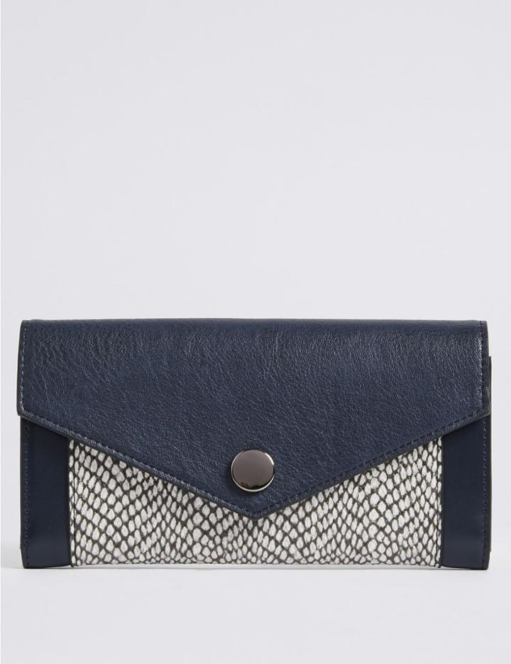 Marks & Spencer Colour Block Purse With Cardsafe&trade; Blue Mix
