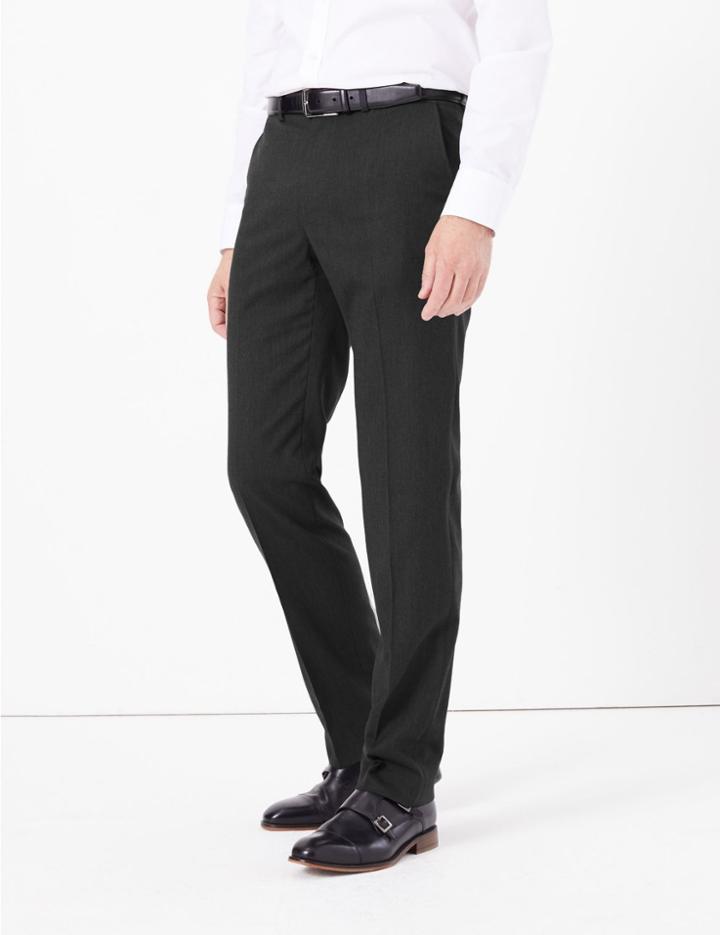 Marks & Spencer Tailored Fit Stretch Trousers Charcoal