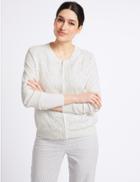 Marks & Spencer Pure Cotton Lace Long Sleeve Jumper Soft White