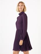 Marks & Spencer Chiffon Pleated Waisted Mini Dress Purple