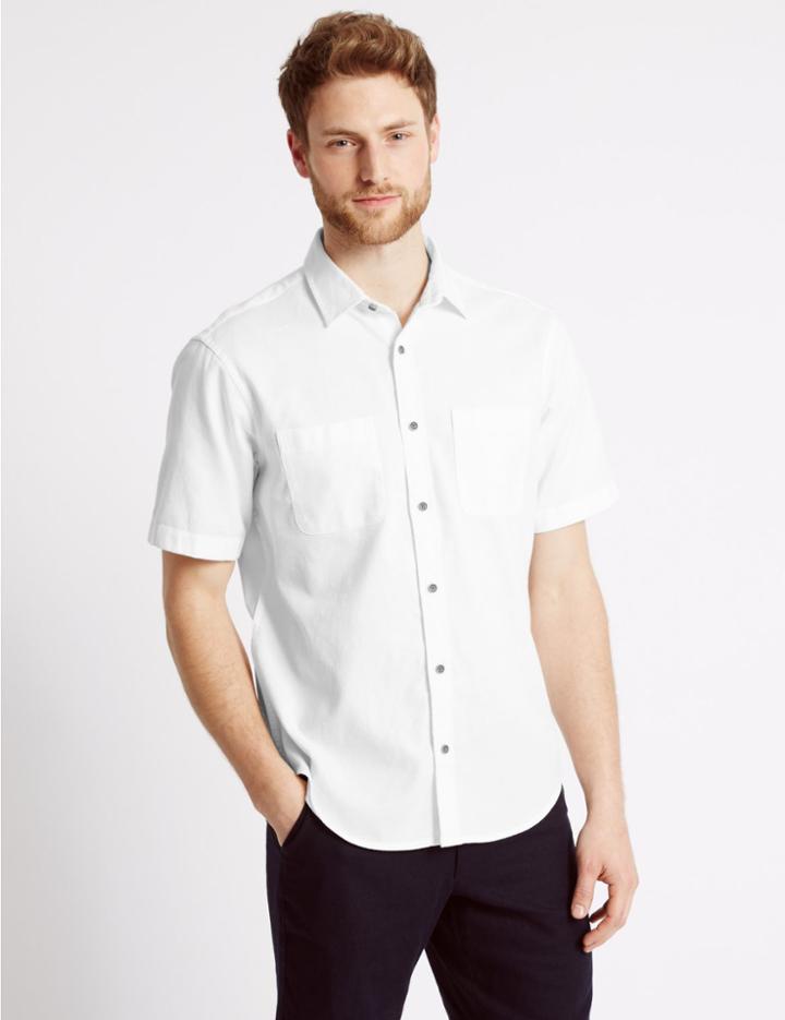Marks & Spencer Pure Cotton Shirt With Pockets White
