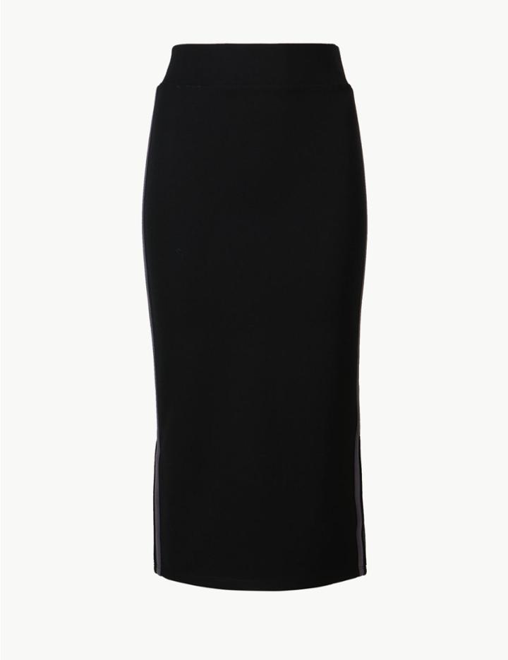 Marks & Spencer Jersey Pencil Midi Skirt Black Mix
