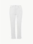 Marks & Spencer Mid Rise Relaxed Slim Cropped Jeans Soft White
