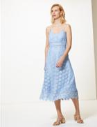 Marks & Spencer Lace Waisted Midi Dress Blue