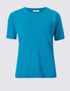 Marks & Spencer Short Sleeve Jumper Turquoise