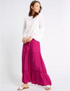 Marks & Spencer Drawstring A-line Maxi Skirt Pink