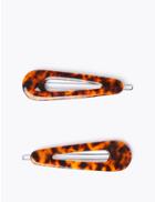 Marks & Spencer 2 Pack Tortoiseshell Print Hair Clips Brown Mix