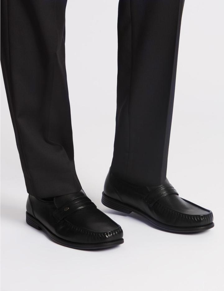 Marks & Spencer Extra Wide Leather Loafers With Airflex&trade;