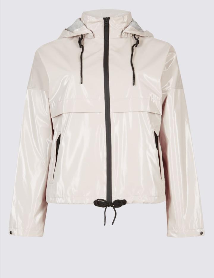 Marks & Spencer Faux Leather Active Boxy Anorak Jacket Nude