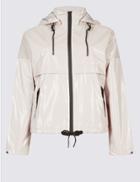 Marks & Spencer Faux Leather Active Boxy Anorak Jacket Nude