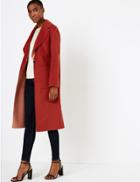 Marks & Spencer Split Wool Reversible Overcoat Russet