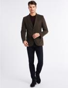 Marks & Spencer Textured Regular Fit Jacket Brown