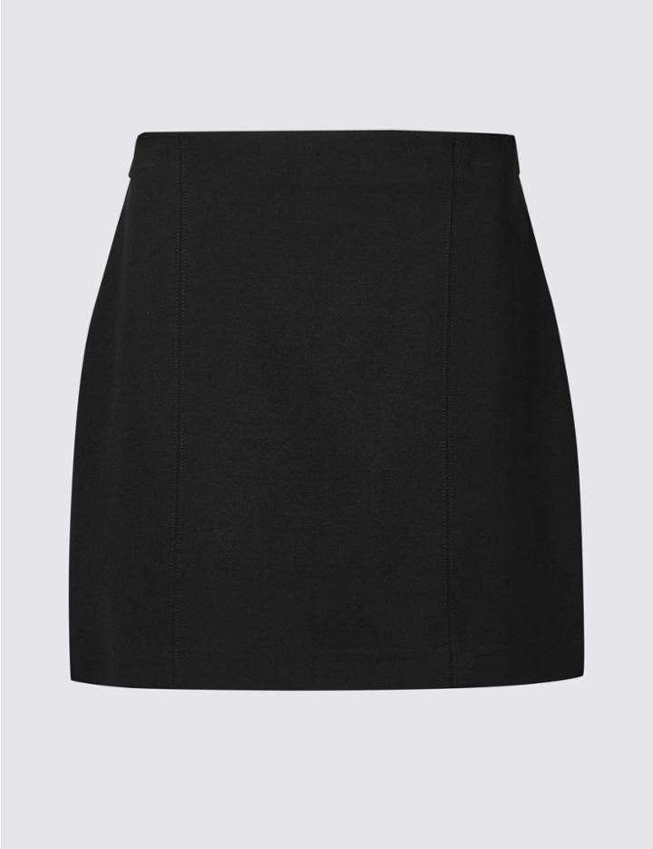 Marks & Spencer Petite Jersey A-line Mini Skirt Black
