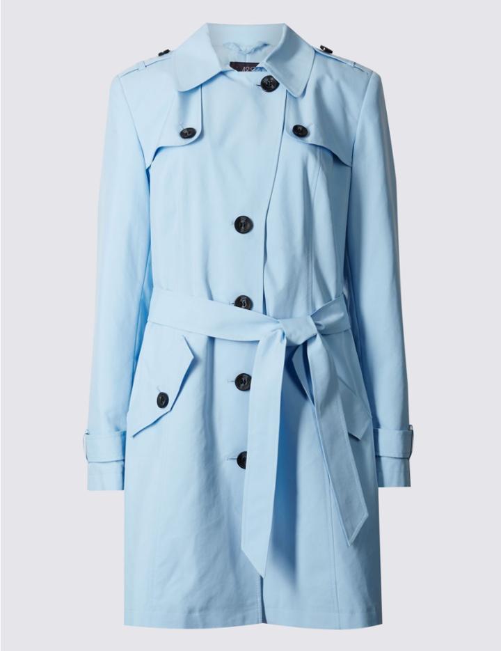 Marks & Spencer Belted Trench With Stormwear&trade; Pale Blue