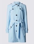 Marks & Spencer Belted Trench With Stormwear&trade; Pale Blue