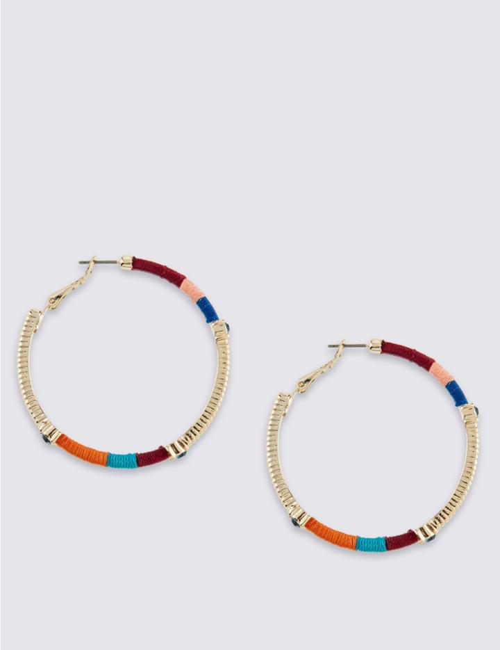 Marks & Spencer Woven Hoop Earrings Multi/brights